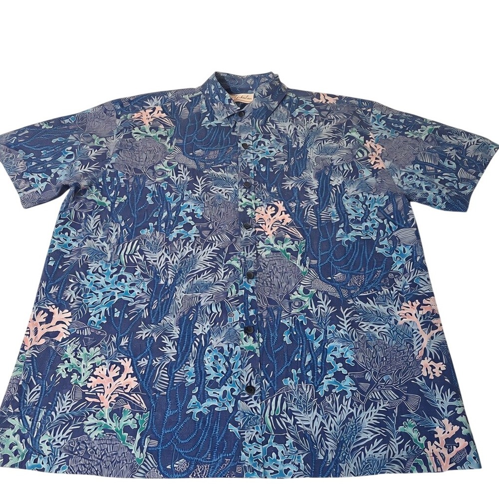 Kahala Button Down Shirt Men 2XL Multicolor Lot of 3 Aloha Tropical Fish Tiki - Picture 2 of 12